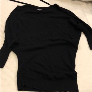 Half shoulder black sweater